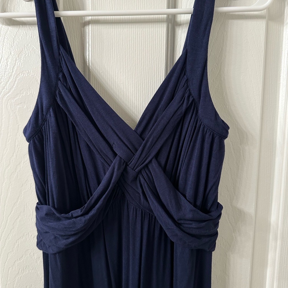 Soho Street Navy Sleeveless Twist-Front Maxi Dress